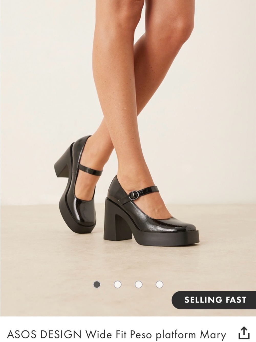 ASOS Design Black Platform Mary Jane Heels